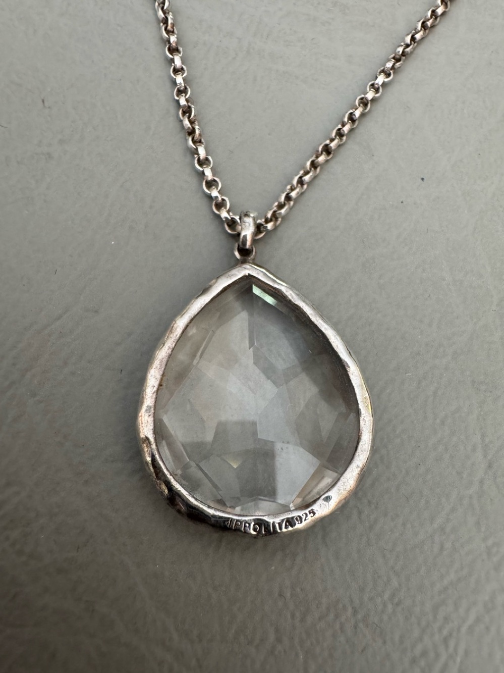 Ippolita Sterling Silver Teardrop Clear Quartz Pendant - Picture 3 of 8